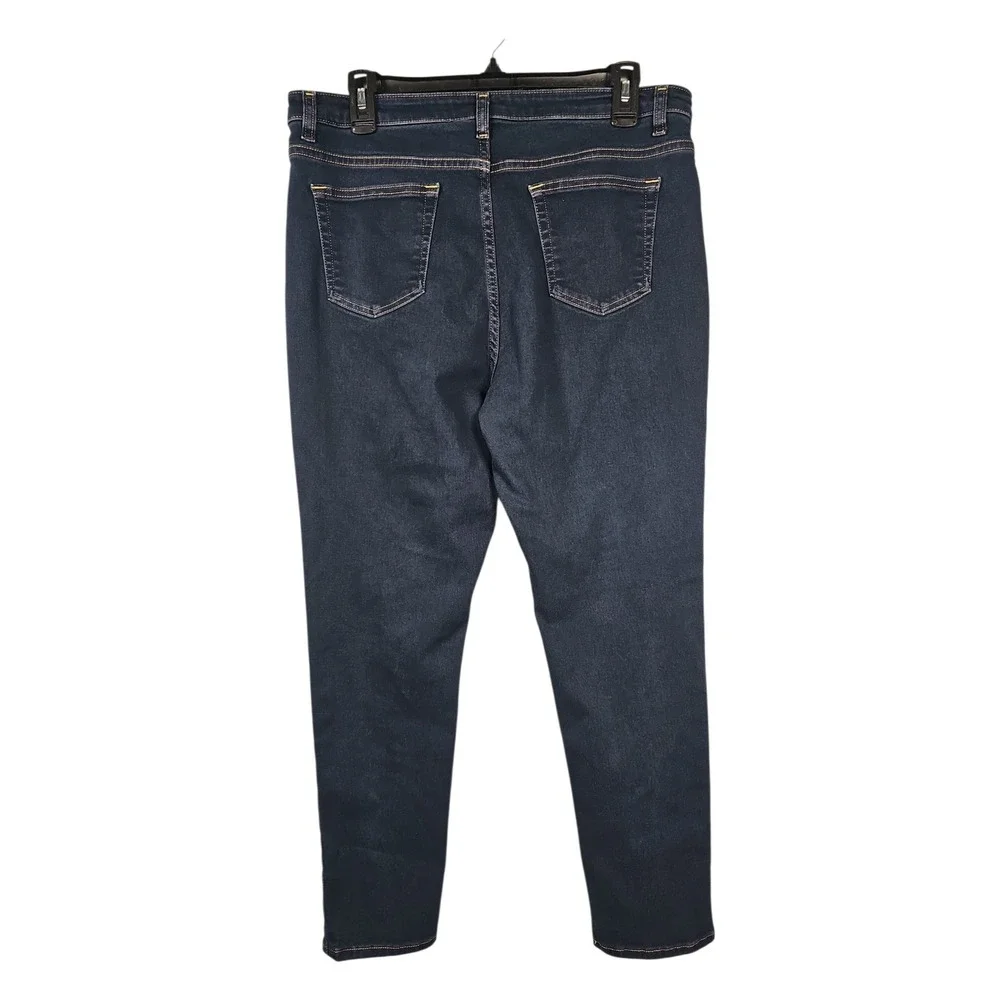 Michael Kors Skinny Jeans Dark Wash Indigo Gold Hardware Womens 14